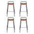4x Artiss Bar Stools Kitchen Counter Dining Chair Metal Brown