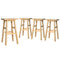 4x Wooden Bar Stools Natural Beech Kitchen Chairs 66.5cm
