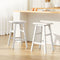 Set of 2 Baden Solid Beech Wood Bar Stools White Kitchen Counter Chairs
