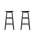 Artiss 2x Bar Stools Round Chairs Wooden Black