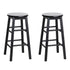 Artiss 2x Bar Stools Round Chairs Wooden Black