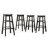 Artiss 4x Bar Stools Round Chairs Wooden Black