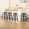 4x Wooden Bar Stools Round Beech Black 61cm Kitchen Chairs