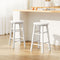 Artiss 2x Bar Stools Round Chairs Wooden White