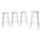 4x Bar Stools Round Chairs Wooden White