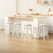 4x Wooden Bar Stools Round Beech White 61cm Kitchen Chairs