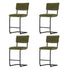Artiss 4x Bar Stools Velvet Chairs Green