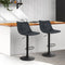 Artiss Set of 2 Vintage Black PU Leather Bar Stools Adjustable Swivel Kitchen Chairs