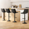 Artiss 4x Vintage PU Leather Gas Lift Bar Stools Black Swivel Chairs