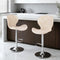 2x Bar Stools Kitchen Swivel Gas Lift Counter Chair Wing PE Rattan Beige