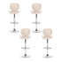 4x Bar Stools Kitchen Swivel Gas Lift Counter Chair Wing PE Rattan Beige