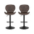 2x Bar Stools Kitchen Swivel Gas Lift Counter Chair Wing PE Rattan Brown