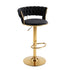 Artiss Bar Stool X1 Gas Lift Adjustable Velvet Woven Backrest Vivien Black