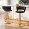 Artiss 2x Bar Stools Gas Lift Adjustable Velvet Woven Backrest Vivien Black