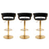 Artiss 3x Bar Stools Gas Lift Adjustable Velvet Woven Backrest Vivien Black