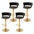 Artiss 4x Bar Stools Gas Lift Adjustable Velvet Woven Backrest Vivien Black