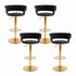 Artiss 4x Bar Stools Gas Lift Adjustable Velvet Woven Backrest Vivien Black