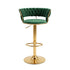 Artiss Bar Stool X1 Gas Lift Adjustable Velvet Woven Backrest Vivien Green
