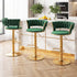 Artiss 3x Bar Stools Gas Lift Adjustable Velvet Woven Backrest Vivien Green