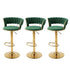 Artiss 3x Bar Stools Gas Lift Adjustable Velvet Woven Backrest Vivien Green