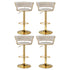 Artiss 4x Bar Stools Gas Lift Velvet Woven Backrest Ivory