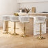 Artiss 4x Bar Stools Gas Lift Velvet Woven Backrest Ivory