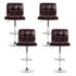 4x Bar Stools PU Leather Swivel Adjustable Height Brown Chrome