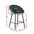 4x Bar Stools Kitchen Dining Chair Counter Stool Tub Velvet Metal Green
