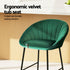 4x Bar Stools Kitchen Dining Chair Counter Stool Tub Velvet Metal Green