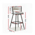 2x Bar Stools Kitchen Dining Chair Counter Stool Woven Velvet Metal Ivory