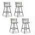 4x Bar Stools Kitchen Dining Chair Counter Stool Woven Velvet Metal Ivory