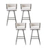 4x Bar Stools Kitchen Dining Chair Counter Stool Woven Velvet Metal Ivory