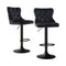2x Velvet Bar Stool Adjustable Height Nailhead Trim Kitchen Counter Stool