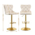 Artiss 1x Bar Stool Counter Chair Kitchen Adjustable Nailhead Trim Velvet Ivory