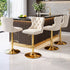 Artiss 4x Bar Stools Counter Chair Kitchen Adjustable Nailhead Trim Velvet Ivory