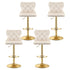 Artiss 4x Bar Stools Counter Chair Kitchen Adjustable Nailhead Trim Velvet Ivory