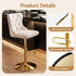 Artiss 4x Bar Stools Counter Chair Kitchen Adjustable Nailhead Trim Velvet Ivory