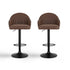 2x Bar Stools Kitchen Swivel Gas Lift Counter Chair Shell Leather Brown
