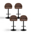 4x Bar Stools Kitchen Swivel Gas Lift Counter Chair Shell Leather Brown