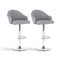 2x Bar Stools Kitchen Swivel Gas Lift Counter Chairs PU Leather Shell Grey