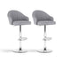 2x Bar Stools Kitchen Swivel Gas Lift Counter Chair Shell Leather Grey