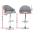 2x Bar Stools Kitchen Swivel Gas Lift Counter Chair Shell Leather Grey