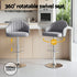 2x Bar Stools Kitchen Swivel Gas Lift Counter Chair Shell Leather Grey