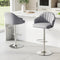 2x Bar Stools Kitchen Swivel Gas Lift Counter Chair Shell Leather Grey