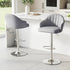 2x Bar Stools Kitchen Swivel Gas Lift Counter Chair Shell Leather Grey
