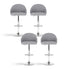 4x Bar Stools Kitchen Swivel Gas Lift Counter Chair Shell Leather Grey