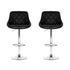 2x Bar Stools Leather Padded Gas Lift Stool Black