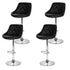4x Bar Stools Leather Padded Gas Lift Black