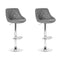 Adjustable Bar Stools – PU Leather, 360° Swivel, Chrome Base, Grey (Set of 2)