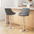Adjustable Bar Stools – PU Leather, 360° Swivel, Chrome Base, Grey (Set of 2)